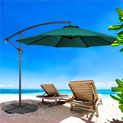 Costoffs Outdoor Umbrella, 3M Patio Offset Umbrella, Outdoor Hanging Umbrella, Banana Parasol Sun Shade Shelter, Market Backyard Umbrella with Crank & Cross Base for Beach/Outdoor/Party/Garden