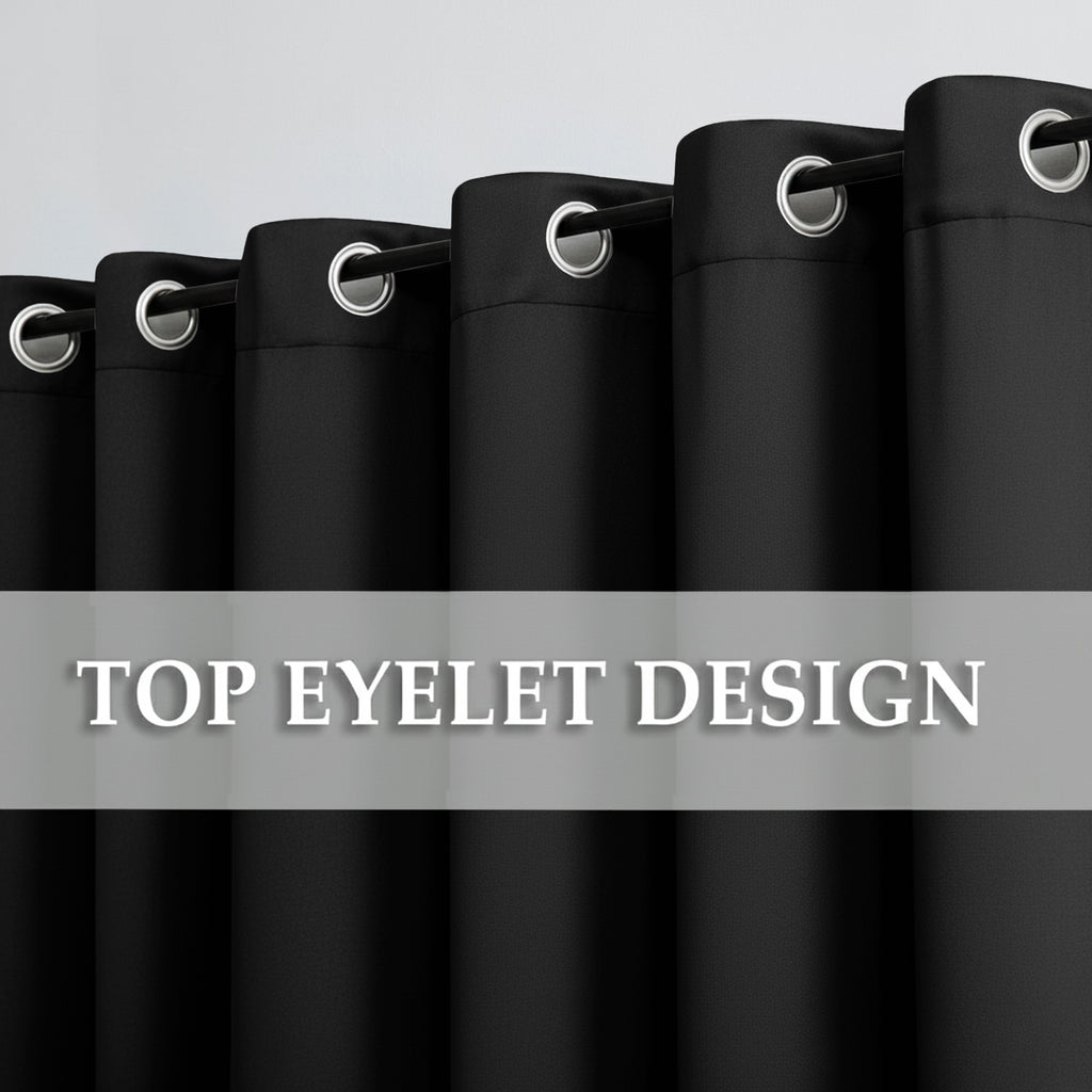 Blackout Eyelet Curtains with Matching Ties – Colour & Size Options