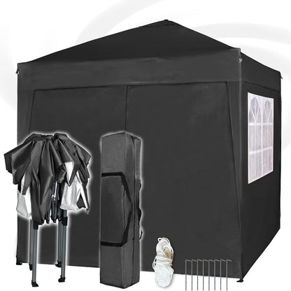 Pop-up Gazebo 2m x 2m With Sides Silver Protective Layer Waterproof Marquee Canopy