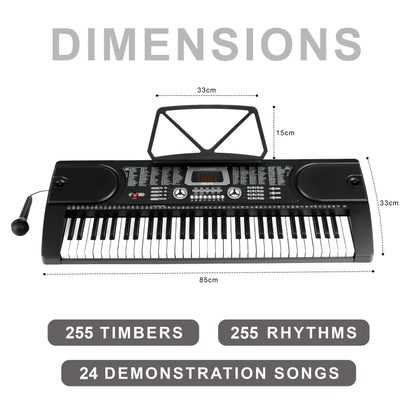 61 Keys Keyboard Piano, Digital Electric Piano for Adults, 24 Demonstration Songs, Teaching Music Instruments with Microphone