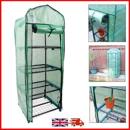 4-Tier Mini Greenhouse with Reinforced Shelves – Portable Indoor & Outdoor Plant Grow House – Heavy Duty Weatherproof Garden Greenhouse for Seedlings, Herbs, and Flowers – Space-Saving Vertical Planter