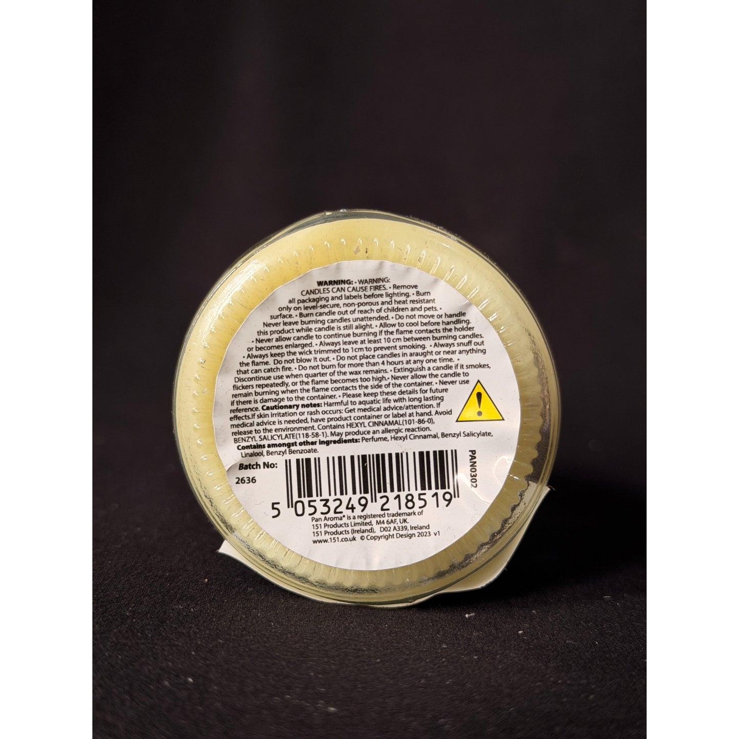 2 x Pan Aroma Small Jarred Scented Candle With Lid Vanilla & Coconut