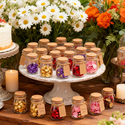 40pcs small glass jars, 200ml/7oz clear medicine bottles, suitable for weddings, party favors, spice storage, bath salts, etc. - Mini containers