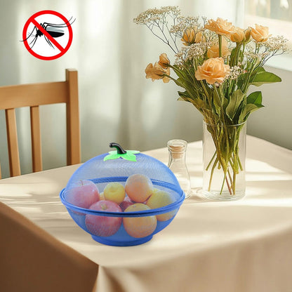 Apple Shape Wire Mesh Fruit Basket with Lid – Tabletop Vegetable & Produce Holder with Air Vents, Pest Guard & Drain Function for Kitchen Counter UK