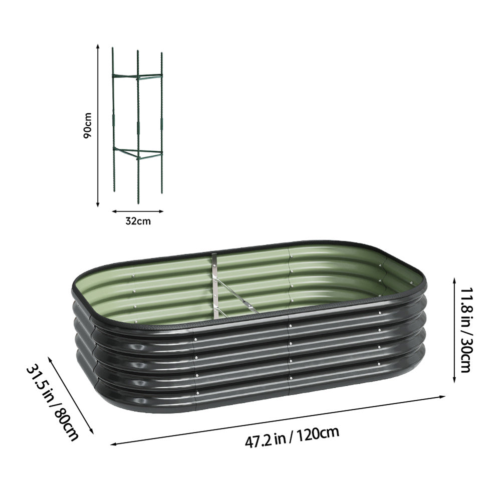 Metal Raised Garden Bed Outdoor Powder-Coated Steel Planter Box for Vegetables Herbs Flowers | 120cm & 160cm | White & Anthracite