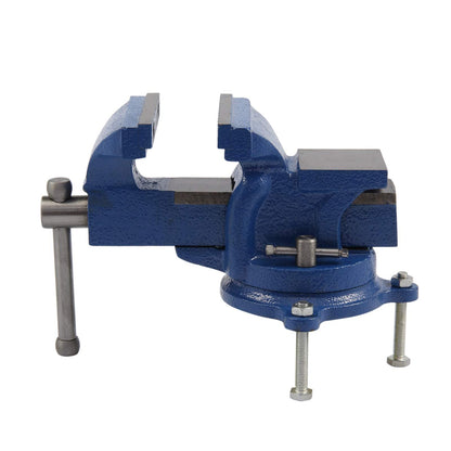 5" Heavy-Duty Table Vice 360-Degree Swiveling Base Cast Iron Workshop Vise Bench Clamp for Material Clamping Ideal for Workshop & Factory Use