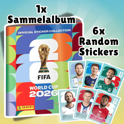 Panini FIFA World Cup 2026 Softcover Sticker Album with 6 Stickers – Official Sticker Album