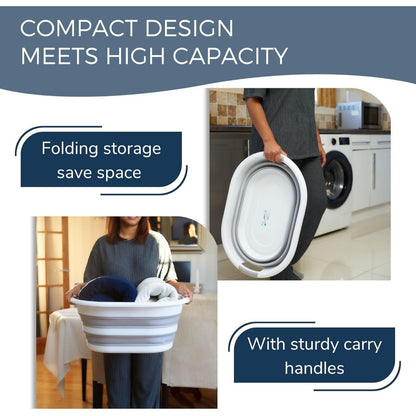 40 L Collapsible Laundry Basket – Folding Pop-Up Washing Hamper with Handles, Durable & Portable Space-Saving Clothes Storage Bin for Bathroom, Bedroom & Laundry Room, Space Saving Clothes Washing Bin with Handles, Durable, Portable & Easy Storage Washing