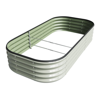 Oval Elevated Planter Box Metal Raised Garden Bed, Outdoor Vegetable Fruit Flower Herb Growing Box, 2 Sizes 2 Colours Available