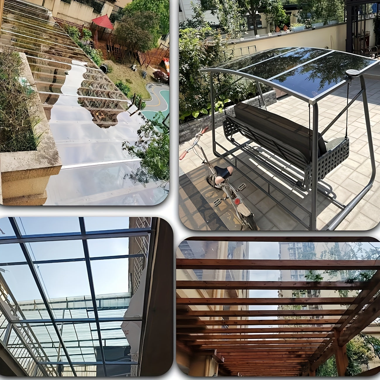 1pc 100.0 X 100.0 cm Roof Panel, Sunroom Plastic Board, Suitable for Replacing Top of Greenhouses, Sheds And Canopies, Transparent Panel Outdoor Garden, Waterproof And Leak-Proof, High Transparency | Easy to Install And Trim
