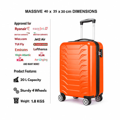 Direct Luggage Underseat Cabin Case 40 x 25 x 20 cm RyanAir Approved Size with Combination Lock and Detachable 360° Wheels T-HC-US-1627