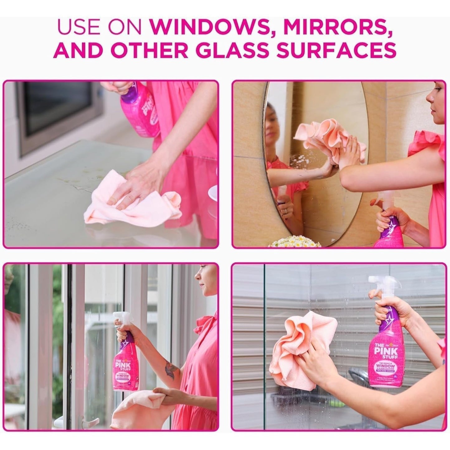 Pink Stuff 9-Piece Household Cleaning Products Bundle Gift Set – Includes Cream Cleaner, Toilet Gel, Shower & Shine, Bathroom, Floor, Multi-Purpose, Window, Cleaner & Laundry Liquid