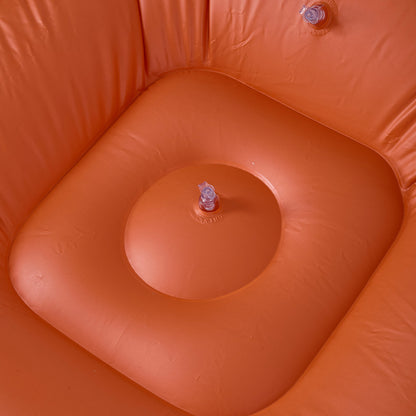 Multicoloured Spherical Outdoor Inflatable Sofa in PVC Material. Lightweight and Portable Home Sofa with Manual Air Pump. Suitable for Living Rooms, Patios, Camping, and Gardens.