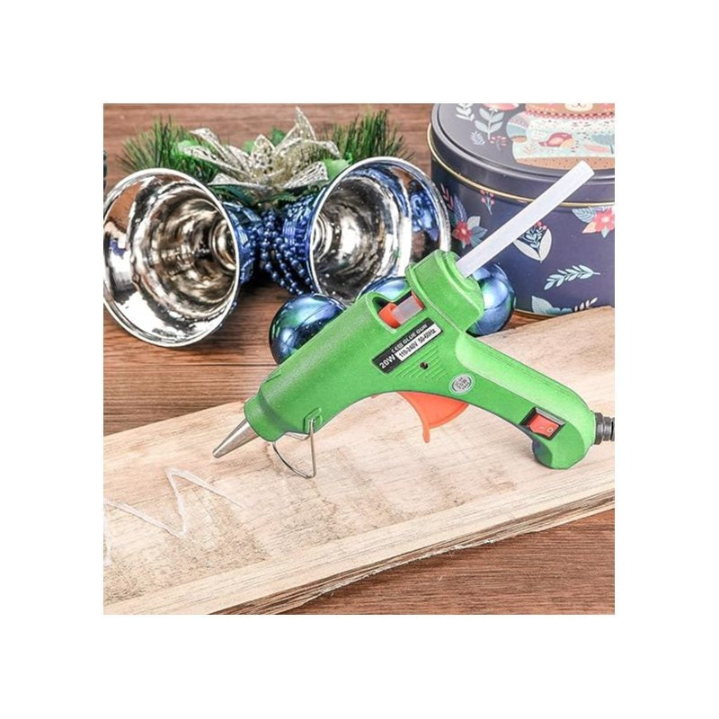 20W Trigger Hot Melt Glue Gun Electric Trigger Adhesive Hobby Craft Tool UK Plug Hot Glue Gun UK Plug Mini Heats Up Glue Gun for Crafts, Hobby, Home Repairs, Fabric, Wood, Glass, Card, ON-Off Switch for DIY Arts
