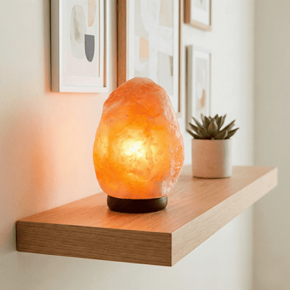 100% Real Himalayan Crystal Rock Salt Lamp - Direct from Foothills of The Himalayas Wooden Base Calming Atmosphere Night Lamp - Handcrafted Design Great as a Gifts (2-3 kg)
