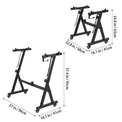 1PC Keyboard Stand with Wheels, Z-Shaped Heavy-Duty Piano Stand, Adjustable Portable Piano Keyboard Stand, Suitable for 54-Key, 61-Key, and 88-Key Electronic Keyboards