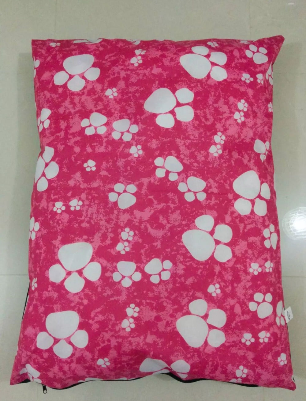 Soft Dog Cushion Bed with Removable Washable Cover – Printed Pet Pillow Mat for Dogs & Cats, Medium Large Jumbo Sizes, Ideal for Home Crate Sofa & Travel, Random Colours