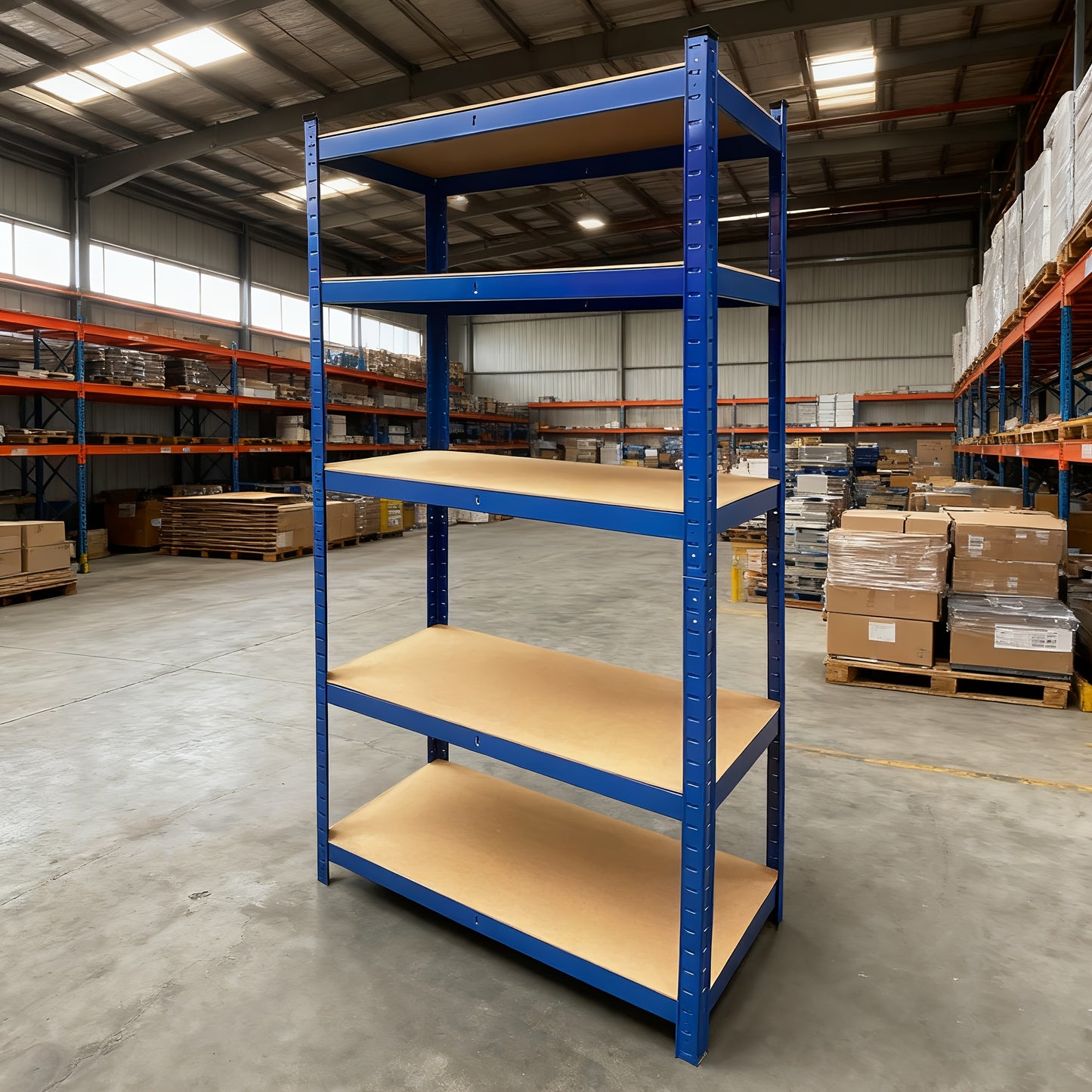 5-tier Heavy-duty Racking, Bolt-free Industrial Racking, Adjustable Metal Storage Rack, Maximum Load Capacity Up to 875kg, Store Display Rack for Home, Garage, Shed, Warehouse, Office, Basement, 150/180cm, Utility Racks