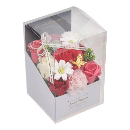 Flower Flower Soap in Gift Box Decorative Soap Artificial Flower Bath Soap for Birthday Valentine'S Day Her Girls Lover Partial soap floral decoration