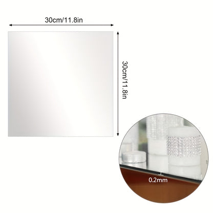 6pcs 30X30cm Mirror Tiles Wall Sticker Square Self Adhesive Stick On Home Decor