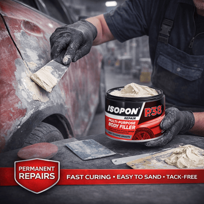 UPOL ISOPON P38 Easy Sand Body Filler Paste 250ml | Two Part Polyester Car Repair Kit for Dents, Scratches, Holes | Paintable Smooth Finish | Metal & GRP Compatible