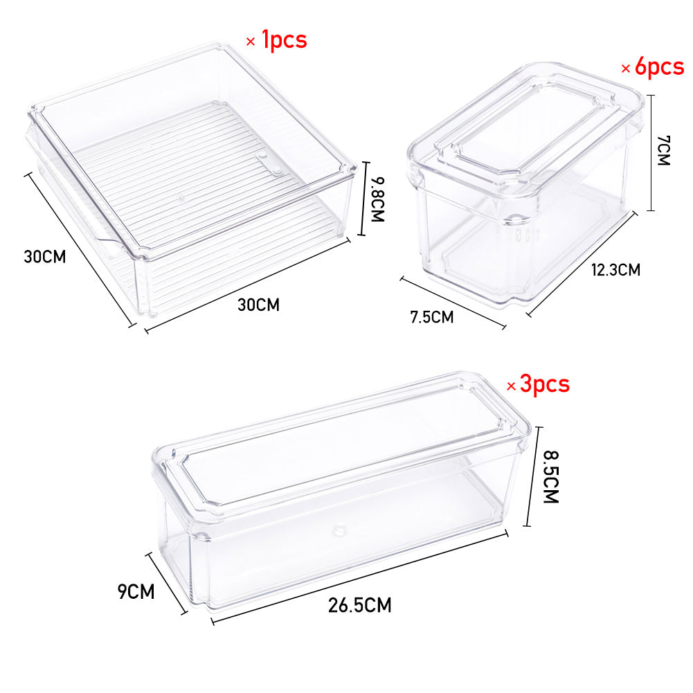 7/10-Pack Clear Stackable Refrigerator Organizer Bins - Multi-Purpose Food Storage Containers for Fridge, Freezer, Pantry - Ideal for Fruits, Vegetables, Meat - Durable PET, Easy to Clean, Fridge Storage Boxes and Containers