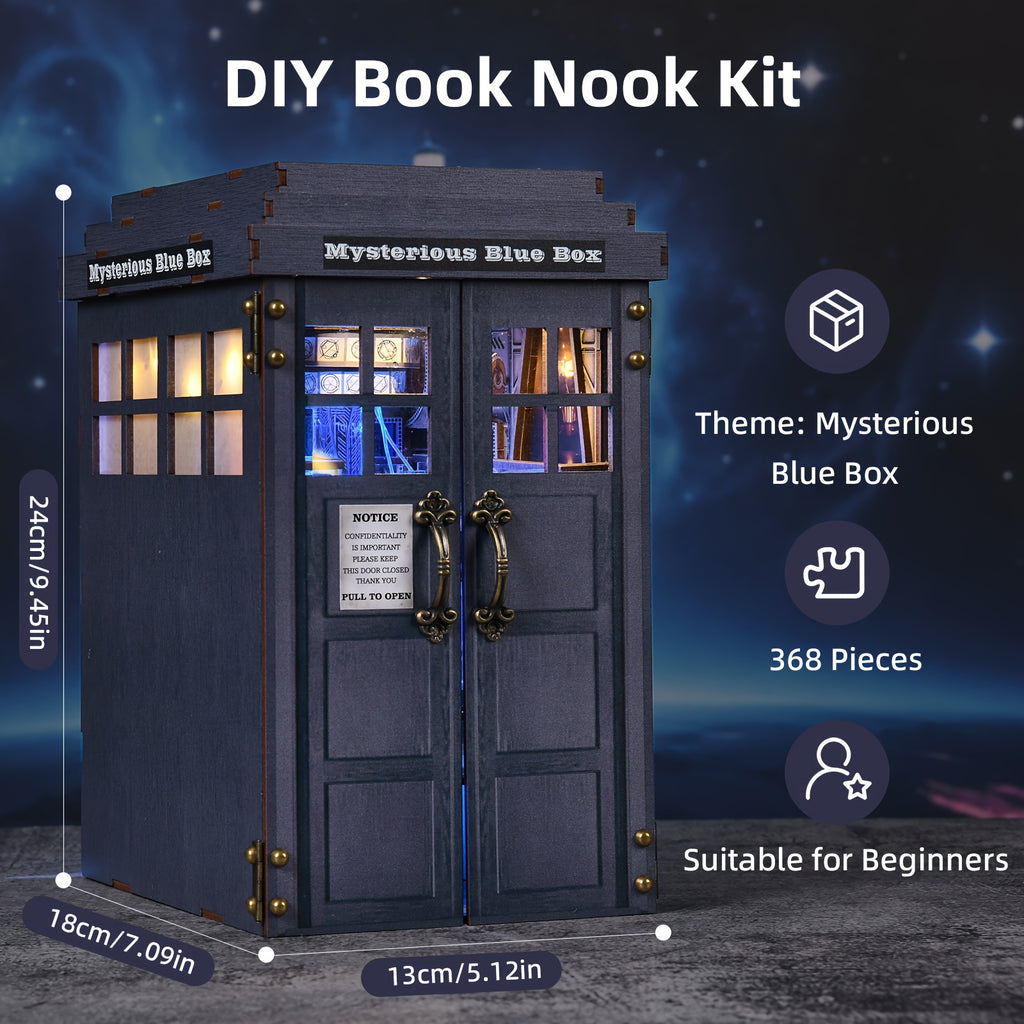 DIY Booknook Kit Miniature Dollhouse 3D Wooden Puzzle - Mysterious Magic Box Wood Craft | Challenging Build for Adults & Teens | Christmas Birthday Gift
