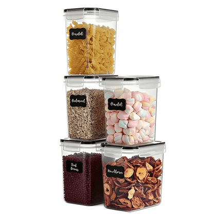 AEX Airtight Food Storage Containers with Lid Kitchen Storage Boxes for Dry Food Pantry Organisation Stackable Design Multiple Size Options (Set of 4/5/10/20/30)