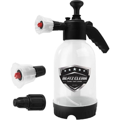 Snow Foam Pump up Sprayer Snow Cannon Gun, 2L Heavy Duty Pressurised Soap Dispensing with Two Nozzles Car Blaster, Hand Pumping Spraying Pump Action Spray Bottle for Car Cleaning & Valeting