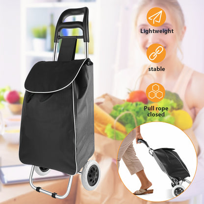 35L Durable Folding Shopping Cart, Lightweight Multifunctional Utility Trolley, Large Capacity Dual-Wheel for Grocery And Camping Gear Organizer, Portable Outdoor Storage Rack for Luggage Carrier Perfect Gift Shelving Unit Local Warehouse