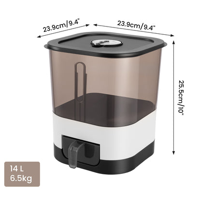 14/25L Automatic Rice Dispenser Large Capacity, Sealed Rice Storage Container, Suitable for Rice, Grains, Flour, Kitchen Supplies, Pet Cat and Dog Food Storage Container, Ideal for Kitchen, Home Use