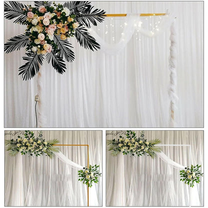 Rectangle Wedding Arch Stand 2x2M Iron Rectangle Backdrop Stand Metal Garden Arch Arbour Climbing Plants Roses for Wedding Ceremony Party Decoration
