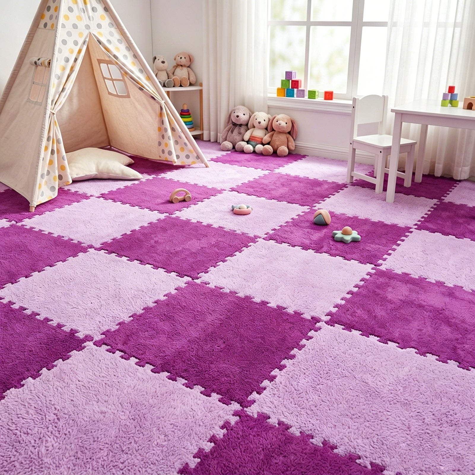 Plush Interlocking Carpet Tiles – 30cm EVA Foam Multipacks