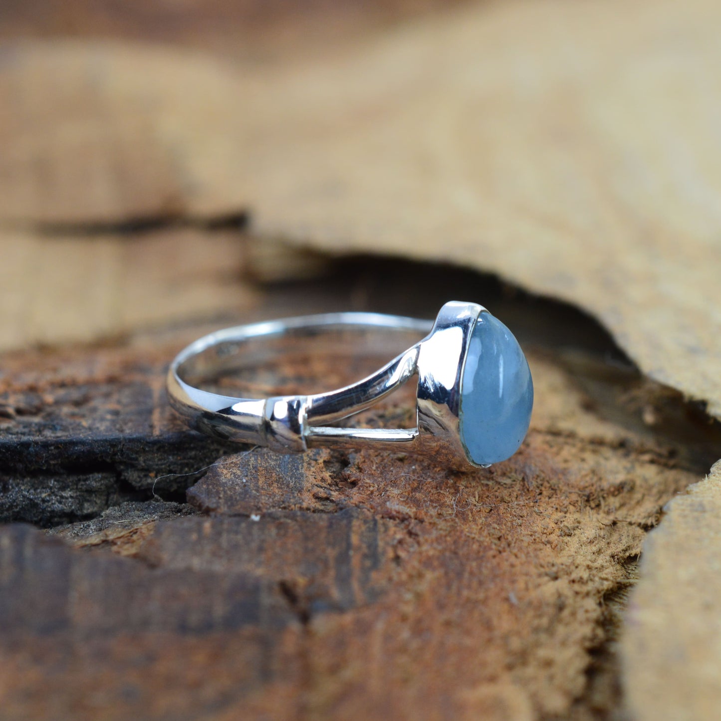925 Sterling Silver Pear Gemstone Ring in Onyx, Larimar and More, Minimal Daily Wear Jewelry for Women