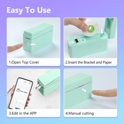 Mini Label Maker with Tape, P31S Portable Thermal Printer, Sticker Making Label Maker with Multiple Templates, Wireless Connectivity&Durable, For Organizing Storage Devices, Office, Home