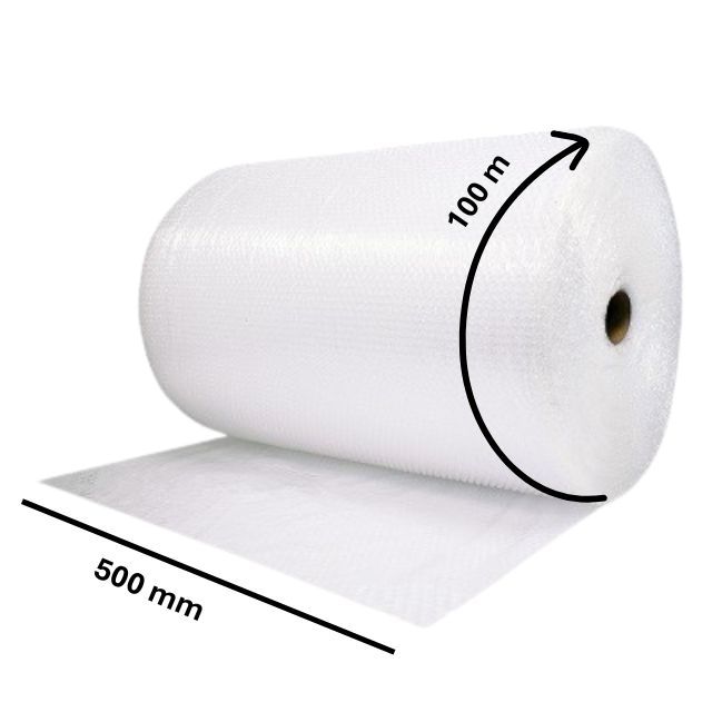 500mm Bubble Roll Wrap Air Cushioning Wraps Protection Small 10mm Bubble Size Wrapping Packing Fragile Items Effective Storage, Clear, 500mm Wide