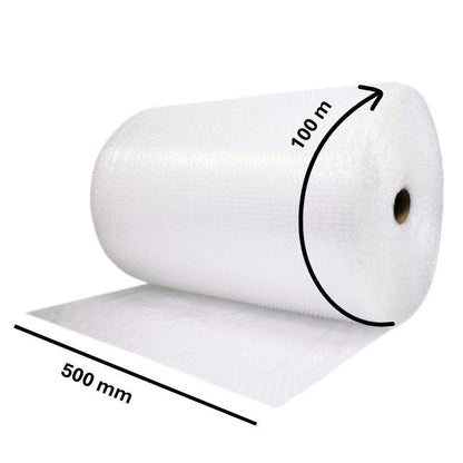 500mm Bubble Roll Wrap Air Cushioning Wraps Protection Small 10mm Bubble Size Wrapping Packing Fragile Items Effective Storage, Clear, 500mm Wide