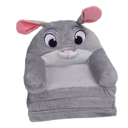 Foldable Kids Sofa Chair with Wide Handle & Soft Breathable Fabric Suitable for Reading, Relaxing, Sleeping - Modern 2-Layer Toddler Bed/Nursing Chair, Gray Furniture for Room, No Assembly Required