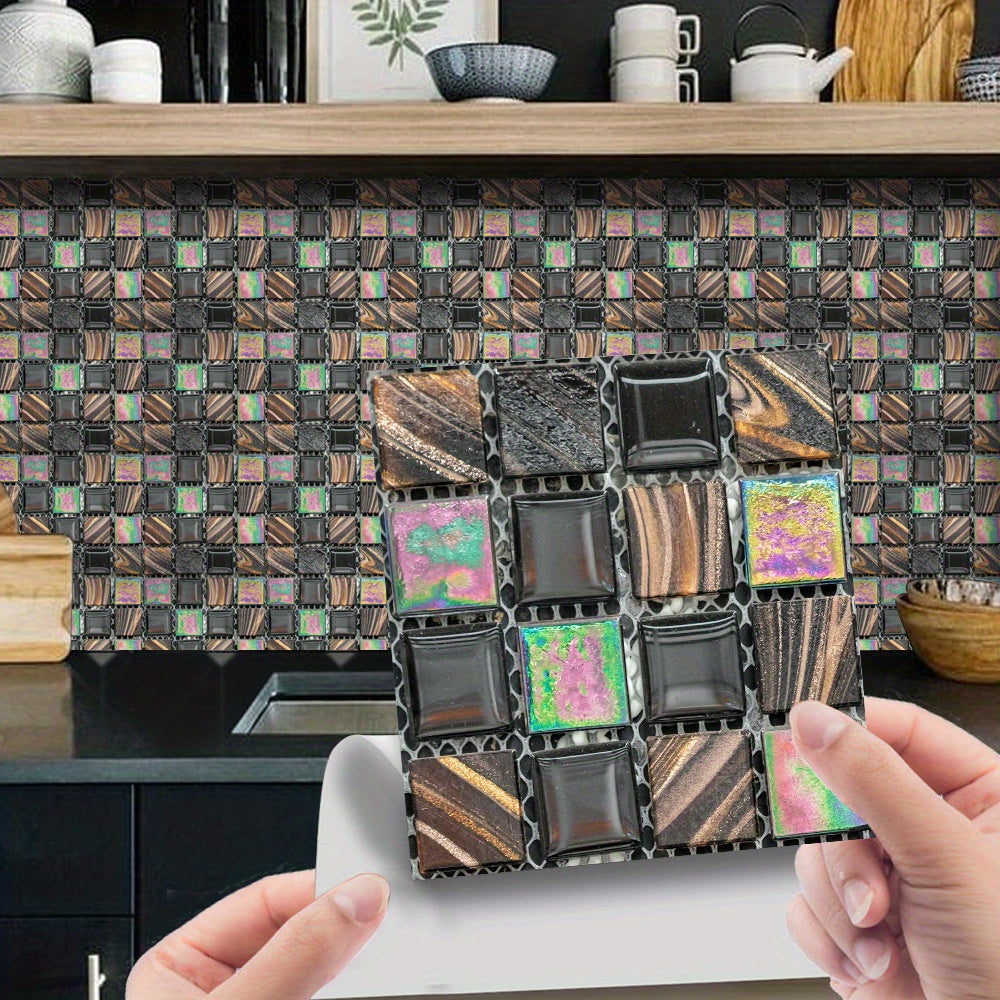 60pcs 10cm Stickers Film Creative Stickers Simulation Decoration DIY Wall Stickers Floor Plane Stickers Kitchen Bathroom Decor Wall Decal (Single Sticker Size 10cm*10cm)