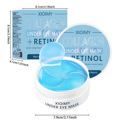 60-Pcs Collagen and Retinol Eye Masks, Intensive Hydration, Deep Moisturizing, Leaves Eye Area Skin More Delicate and Firm, Gives Eye Skin Radiance, Improves Skin Elasticity, Eliminates Dryness and Dullness, Eye Care, Eye Masks, Eye Patches