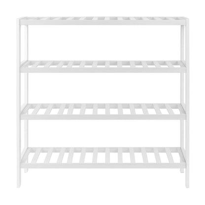 Neo 4-Tier Bamboo Shoe Rack Wooden Shoe Storage Organiser Shelf for Hallway, Entrance Living Room 67 x 70 x 25cm