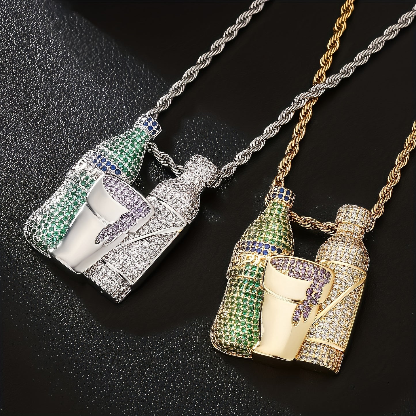 ICEDCHICS 1pc Hip Hop Pendant, Rap Hipster Coloured Synthetic Synthetic Zirconia Street Rap