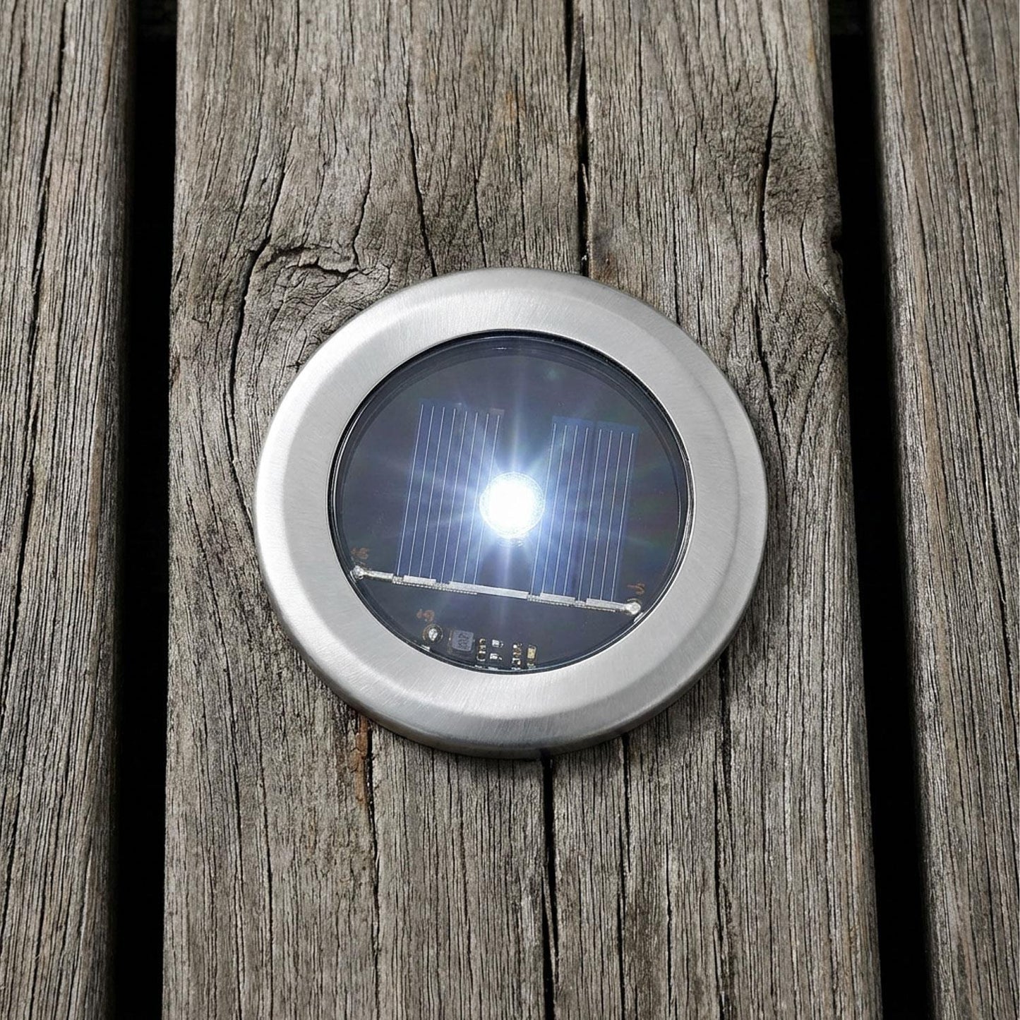 Taylor & Brown 8 Pack Solar Decking Lights Outdoor Garden Stainless Steel Solar Powered Ground Disk Lights Lamp Bright White Deck Landscape Pathway Lighting, Solar Outdoor Lights