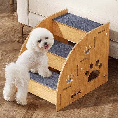 Training Step Ladder | Pet Steps Training | Pet Stairs | Indoor Pet Stairs | Dog Ramp | High Bed Climbing Dog Bed Steps Non-slip Wooden Dog Stairs For Large/medium/small Dogs & Cats Pet Supplies 30*40*35cm
