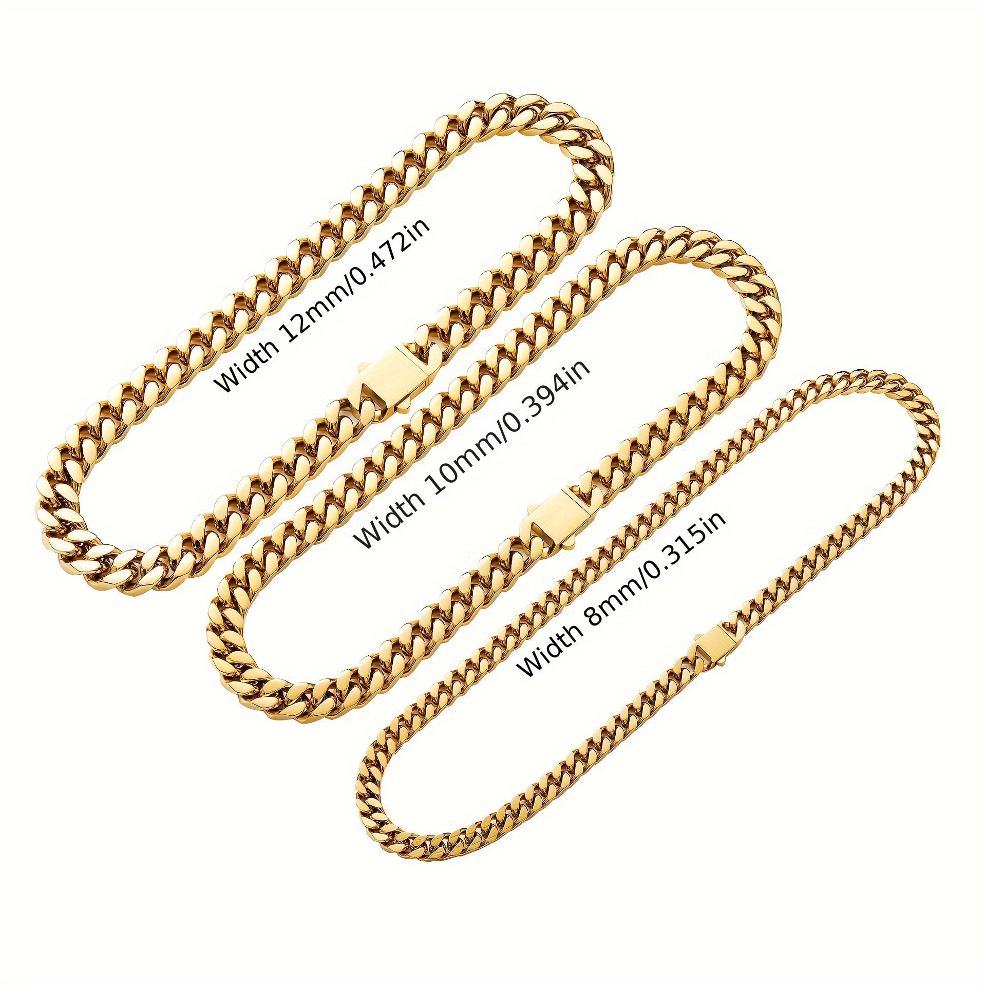 Gold-Tone Four-Sided Cuban Chain Necklace