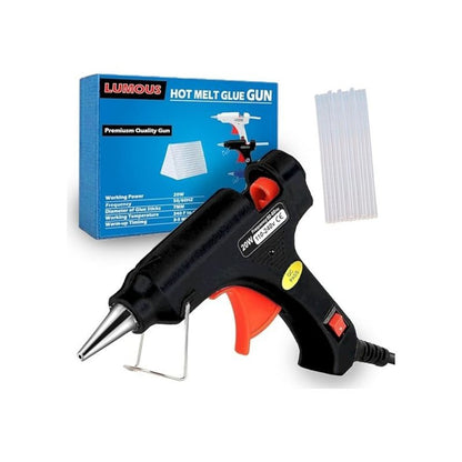 20W Trigger Hot Melt Glue Gun Electric Trigger Adhesive Hobby Craft Tool UK Plug Hot Glue Gun UK Plug Mini Heats Up Glue Gun for Crafts, Hobby, Home Repairs, Fabric, Wood, Glass, Card, ON-Off Switch for DIY Arts