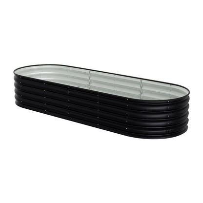 Extra Large Raised Beds for Garden, Oval Planter Box with Plant Climbing Frame, Outdoor Raised Planters for Vegetables, Flowers & Herbs, Bottomless Metal Garden Bed