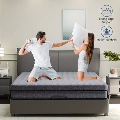 Memory Foam Pocket Spring Hybrid Mattress 23cm – Medium Firm, Motion Isolation, Single, Small Double, Double & King Size, Grey, Hotel-Quality Sleep for UK Bed Frames