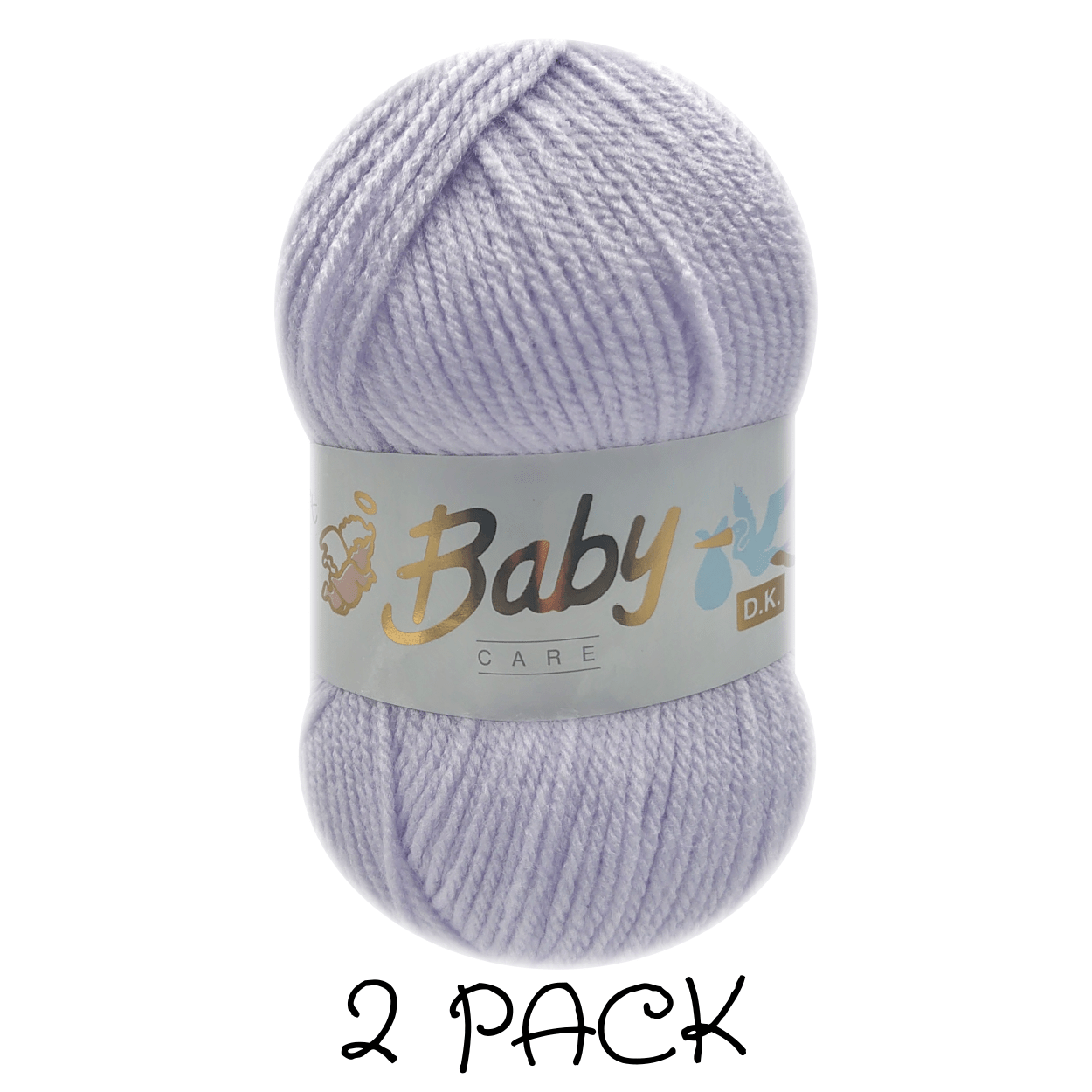 Woolcraft - Baby Care Double Knitting Yarn - 2 or 5 Pack of 100g Balls of 100% Acrylic Yarn - 13 Colours Available - Aqua, Beige, Baby Blue, Oyster, Denim, Lilac, Mint, Peach, Baby Pink, Rouge, Silver, White or Lemon - Perfect for Knitting or Crochet