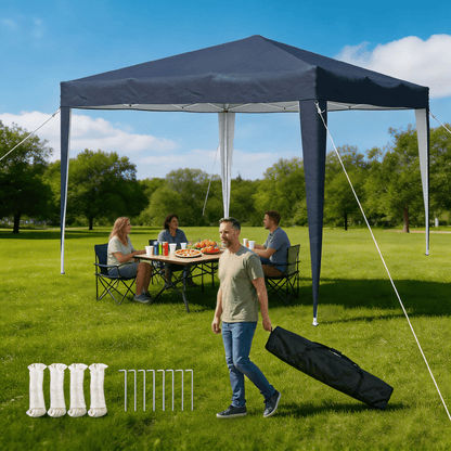 Pop Up Gazebo 2X2m/3x3m Easy One Person Setup Instant Outdoor Canopy Folding Garden Gazebo Party Tent